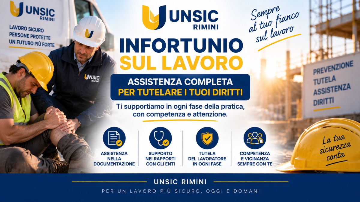 Infortunio sul lavoro: cosa fare e perché rivolgersi a UNSIC Rimini | UNSIC Rimini Riccione Cattolica Bellaria Cesenatico Cesena | Patronato e CAF Imprese Privati