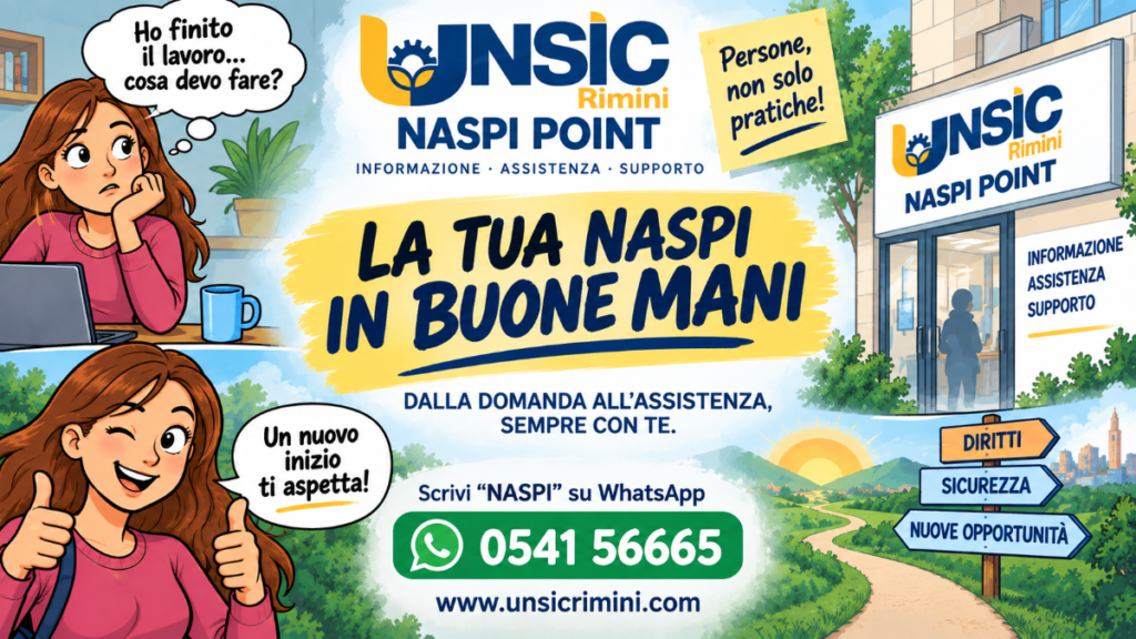 NASpI Point UNSIC Rimini: assistenza dalla presentazione della domanda NASpI fino alla gestione della pratica e delle comunicazioni INPS | UNSIC Rimini Riccione Cattolica Bellaria Cesenatico Cesena | Patronato e CAF Imprese Privati